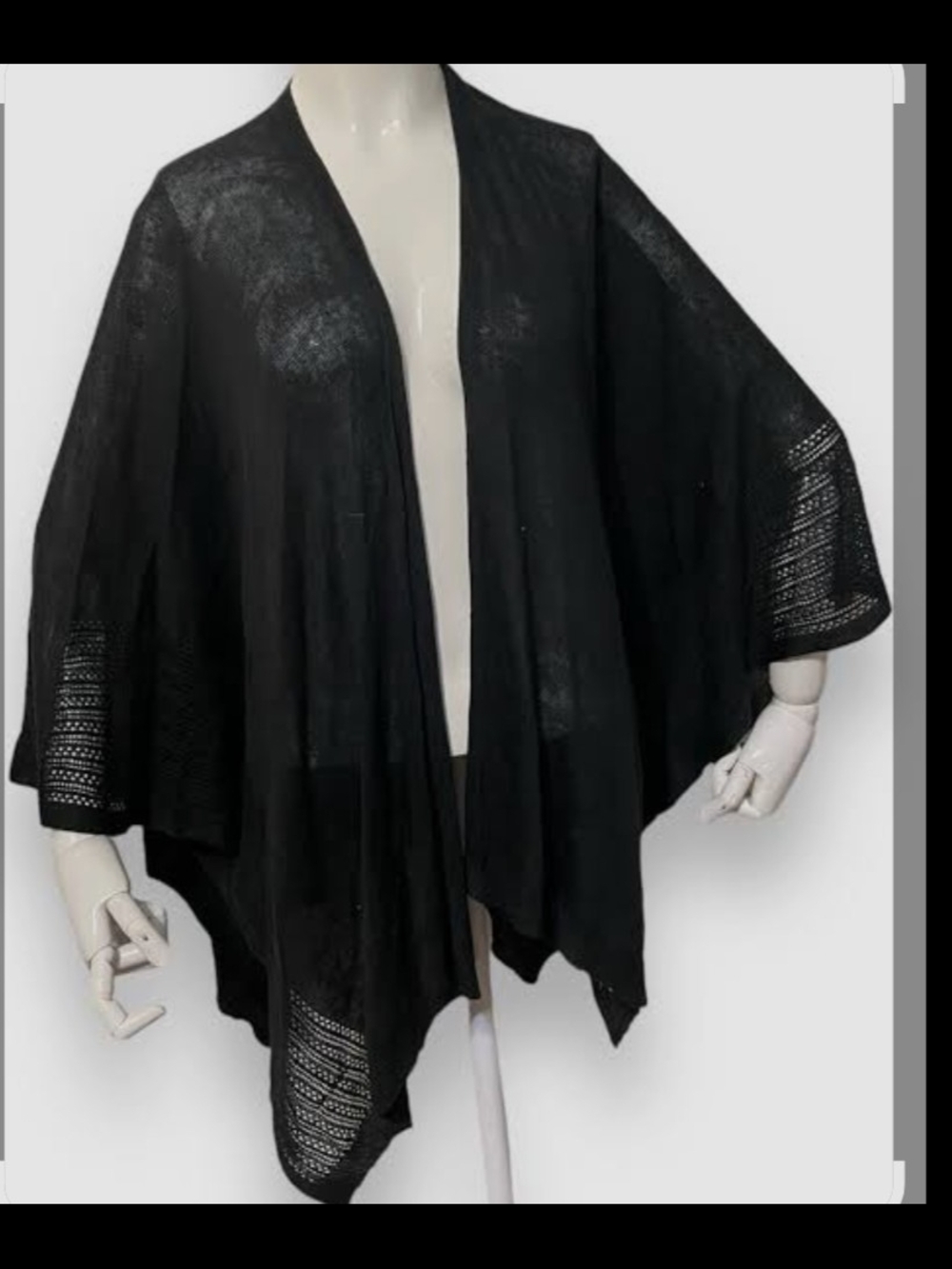 Apt 9 Ruana Black Lightweight Open-Front Women's Shawl/ Wrap